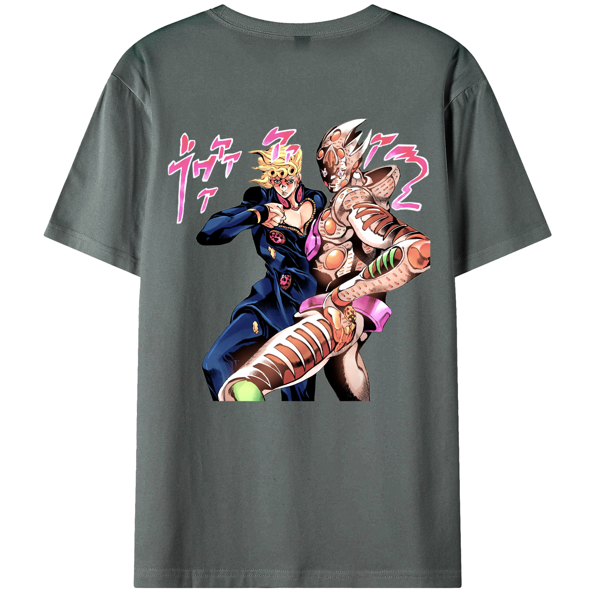 （画像用） ジョジョの奇妙な冒険 ジョルノ?ジョバァーナ JoJo's Bizarre Adventure Giorno Giovanna 綿100％ メンズ半袖Tシャツ（バックプリント） 通気性